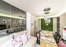 Green wall in the Living Room